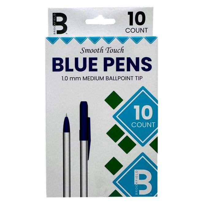 10 CT BLUE STICK PENS BOXED